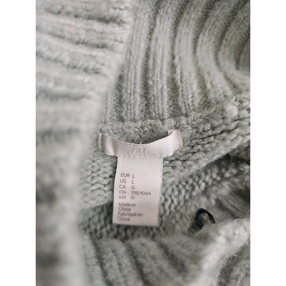 H & M ~Woman Size L~ Light Green Wool/Alpaca Blend Crop Boxy Sweater. - Picture 13 of 16